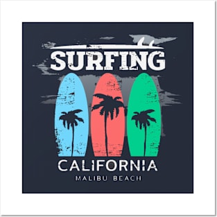 Surfing California Posters and Art